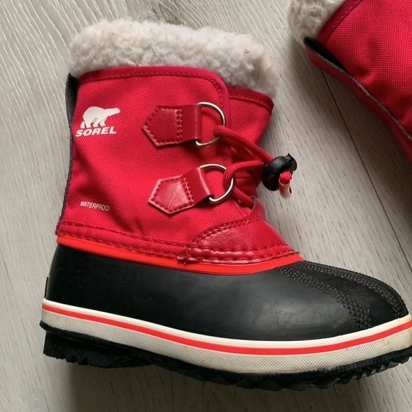 SOREL Girl Boots Yoot PAC waterproof size 10 winter snow hot pin Sherpa lace up - Picture 2 of 10